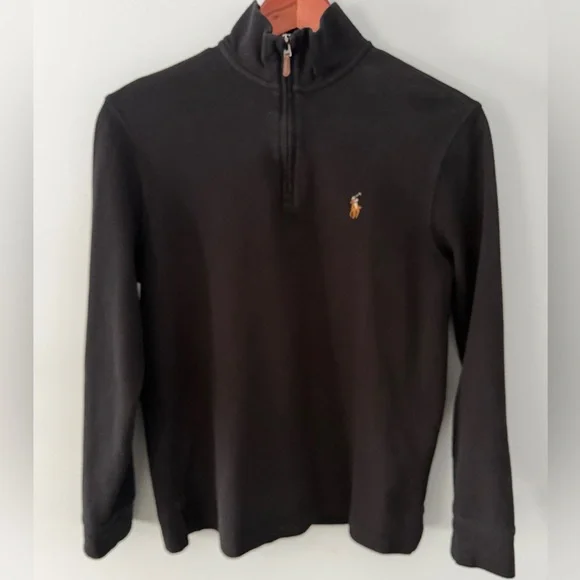 Polo Ralph Lauren Black Quarter Zip Pullover Sweater Size S - Picture 4 of 15